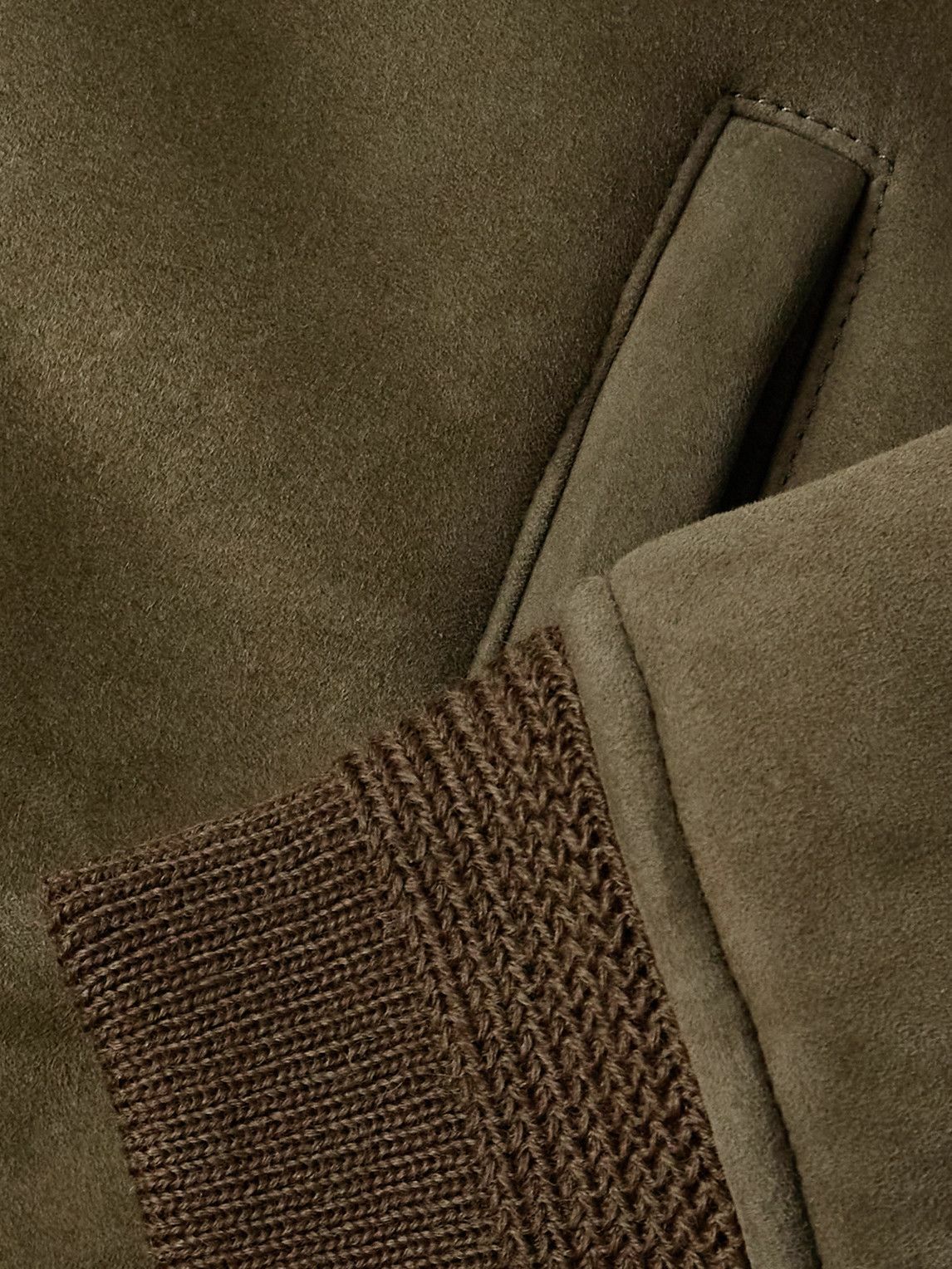 SAINT LAURENT - Shearling Blouson Jacket - Green