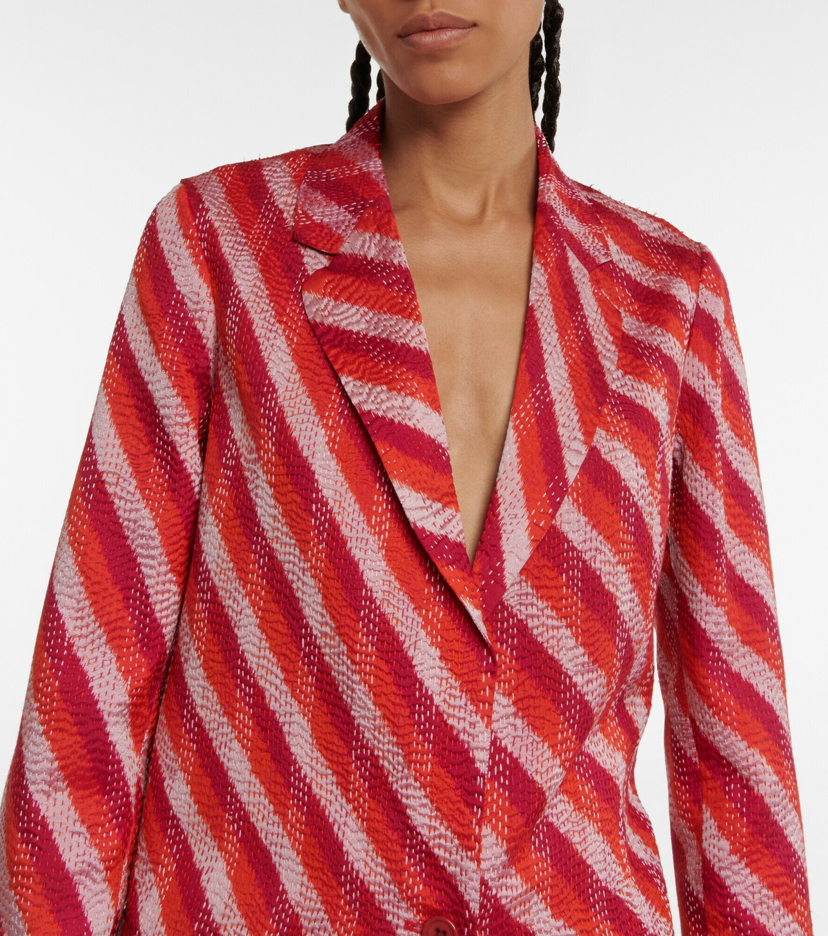 22SS【DRIES VAN NOTEN】Striped silk ikat blazer ブレザー Dries Van Noten - Striped silk ikat blazer Dries Van Noten