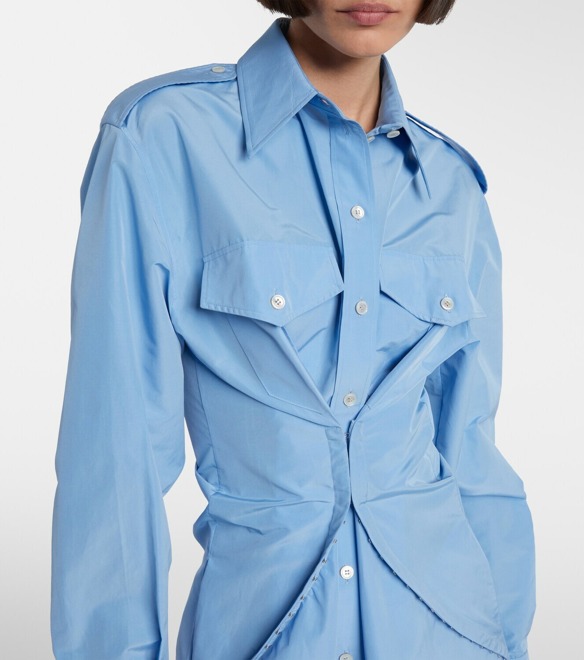McQueen Cotton-blend taffeta shirt dress
