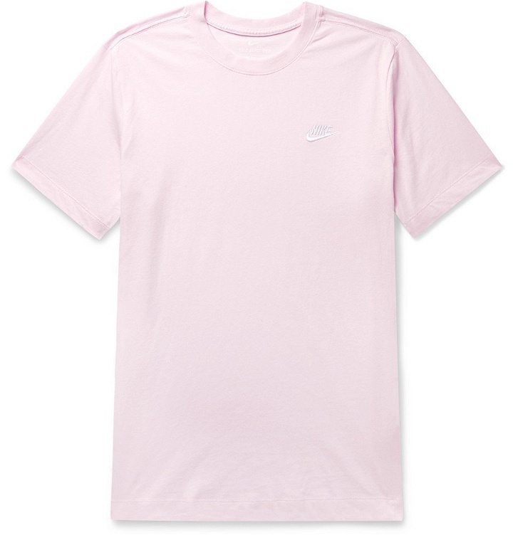 Photo: Nike - Sportswear Logo-Embroidered Cotton-Jersey T-Shirt - Pink