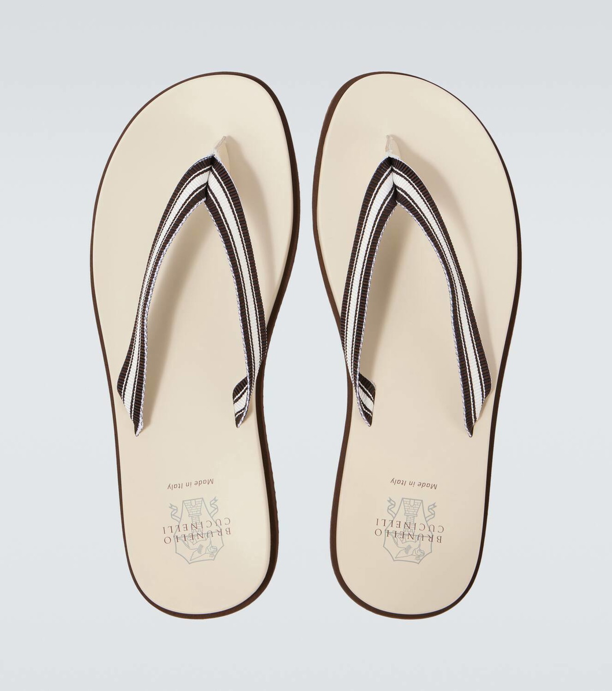 Brunello Cucinelli Leather-trimmed slippers Brunello Cucinelli