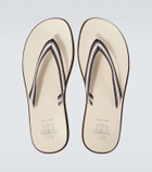 Brunello Cucinelli Leather-trimmed slippers