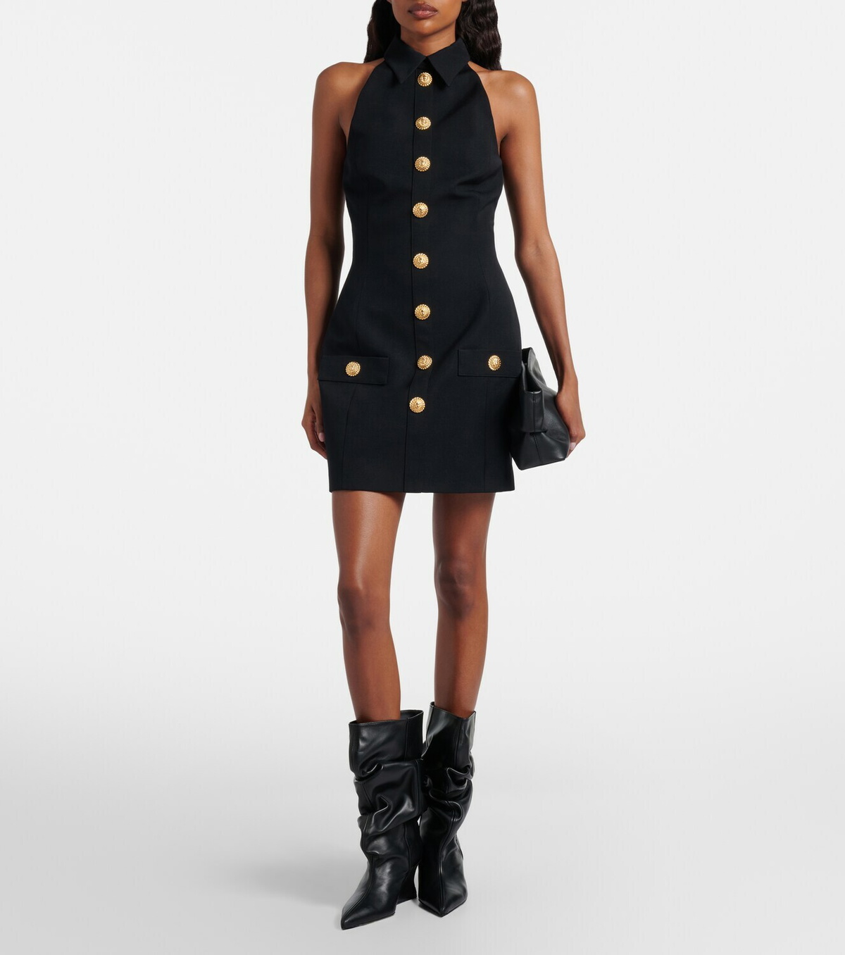 Balmain Leather wedge boots