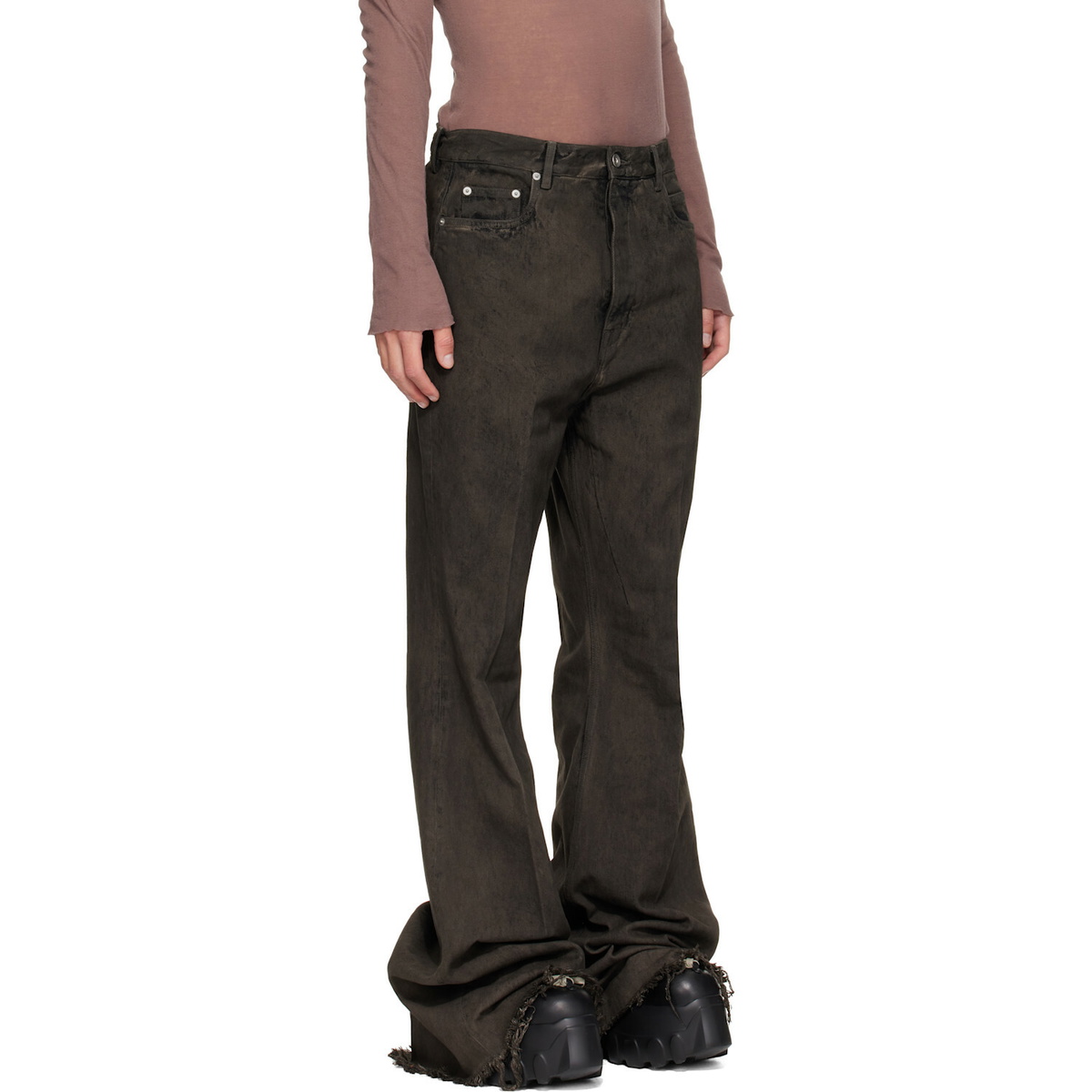 Rick Owens Gray Tower Bolan Bootcut Jeans
