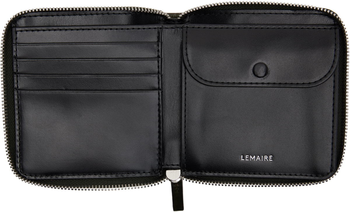 LEMAIRE Green Patina Zip Compact Bi Fold Wallet Lemaire