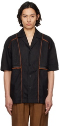 Feng Chen Wang Black Patchwork Shirt