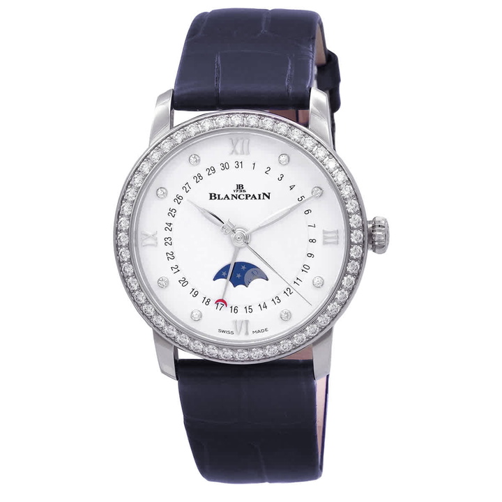 Photo: Blancpain Villeret Moonphase Diamond White Dial Unisex Watch 6126-4628-55B