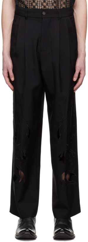 Photo: Feng Chen Wang Black Embroidered Trousers