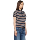 Moncler Navy Striped Cotton Polo