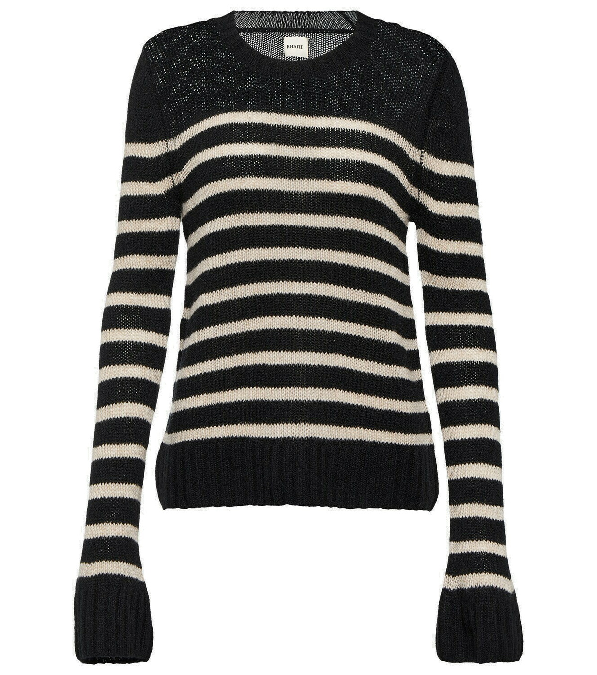Khaite - Viola Navy & White Striped Cashmere Sweater