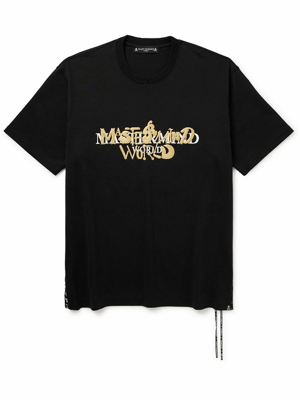 Photo: Mastermind World - Metallic Logo-Print Cotton-Jersey T-Shirt - Black