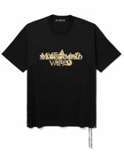 Mastermind World - Metallic Logo-Print Cotton-Jersey T-Shirt - Black