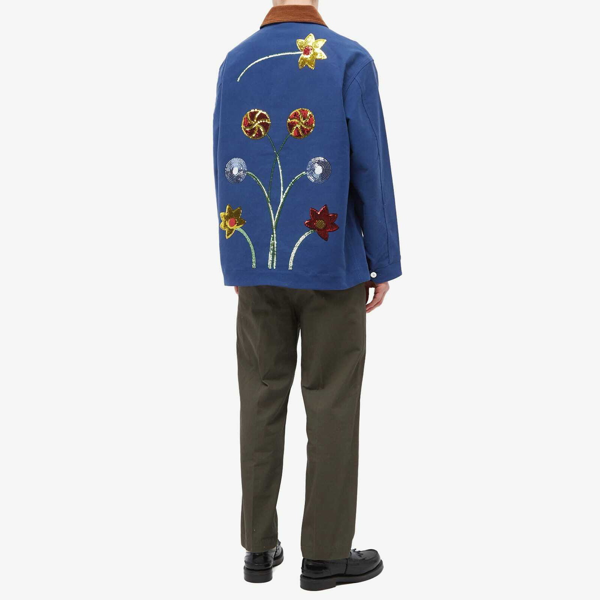 Sky High Farm Men's Embroidered Workwear Jacket in Blue Sky High
