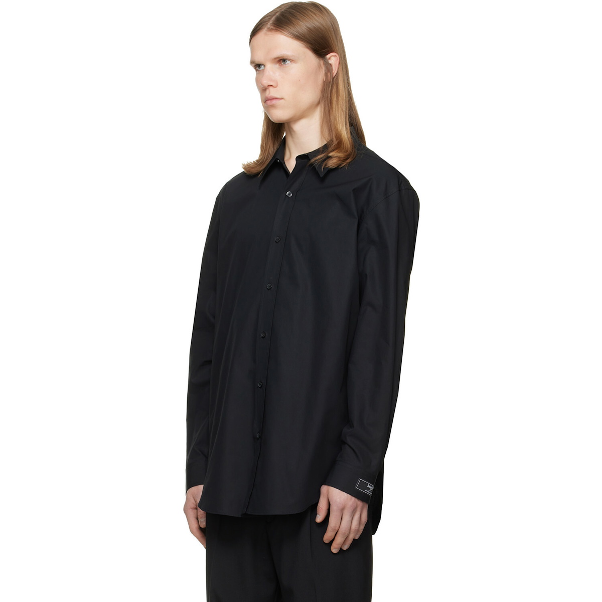 BALMAIN Black 'Balmain Paris' Cotton Poplin Shirt