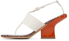 Dries Van Noten White & Orange Leather Heeled Sandals