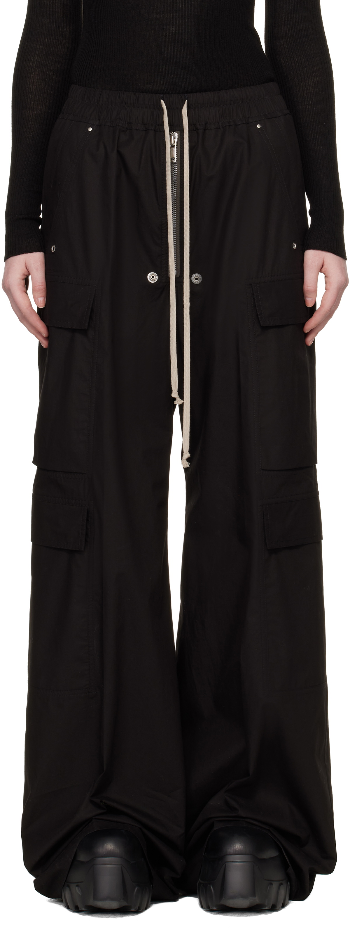 Rick Owens Black Temple Cargobelas Cargo Pants