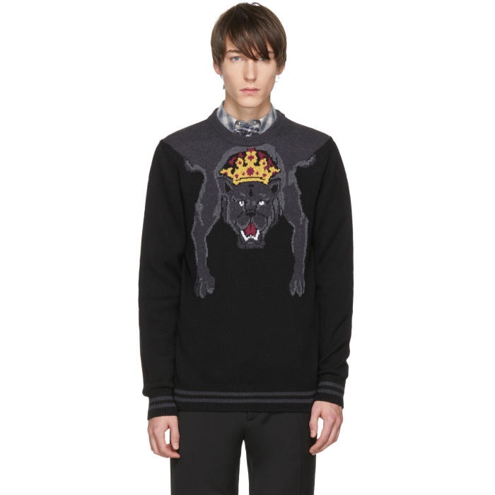 Photo: Dolce and Gabbana Black Royal Panther Sweater