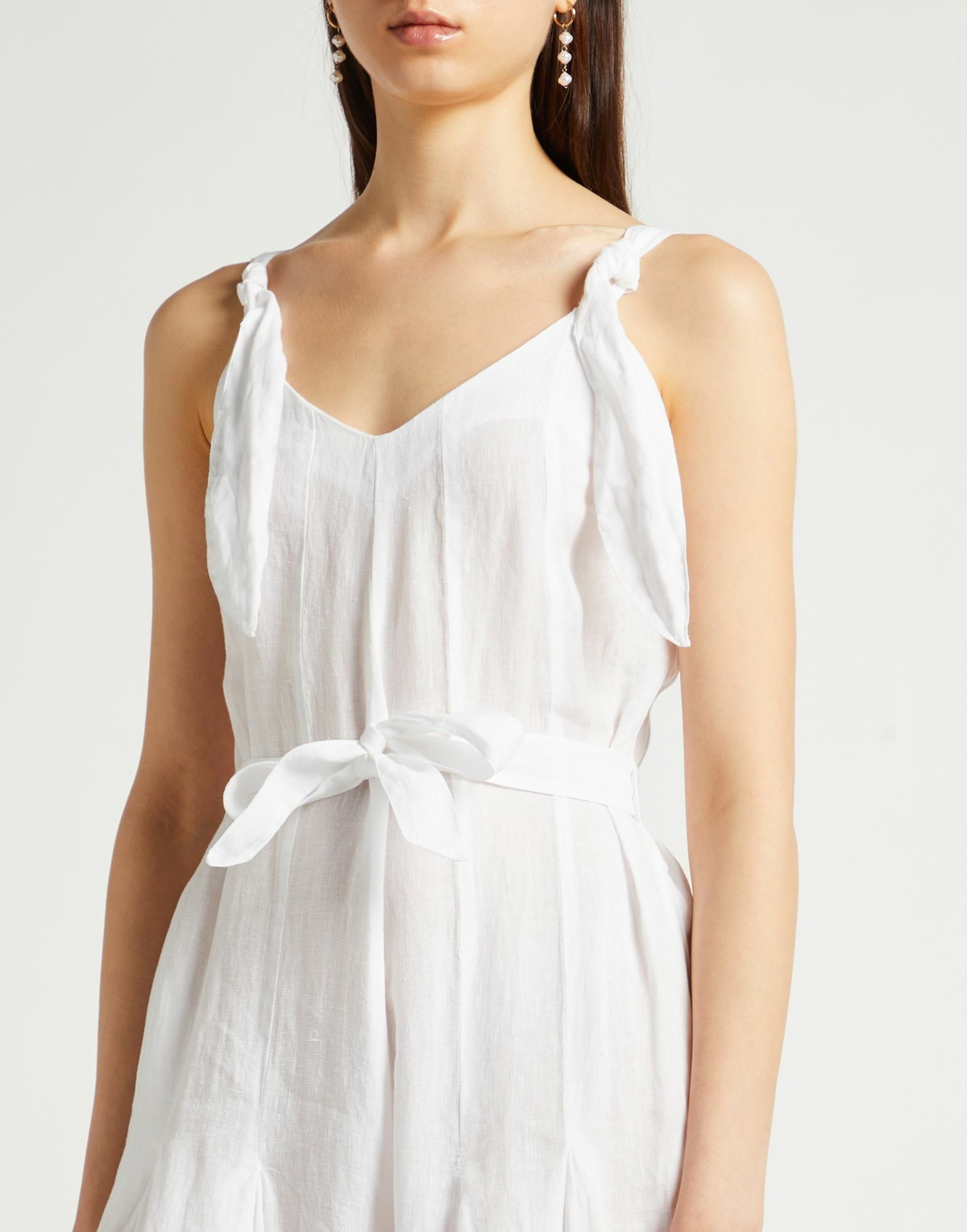 120% Lino Womens Jumpsuit in White