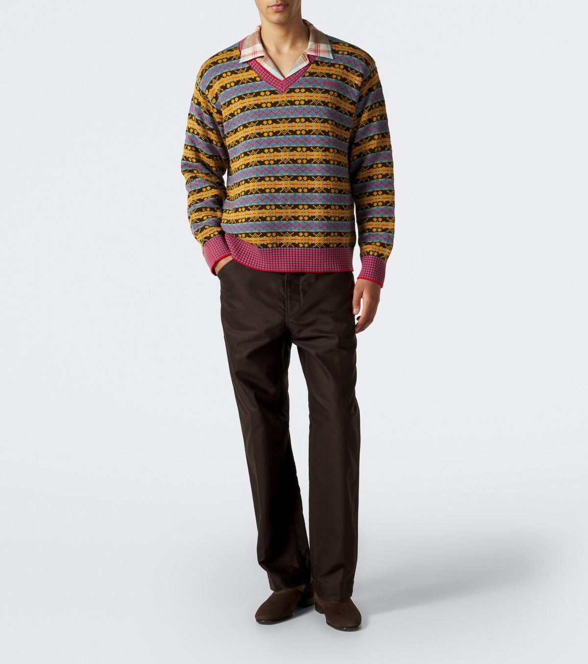 Bode Bracken Fair Isle cotton sweater