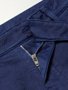 Massimo Alba - Stan Tapered Pleated Herringbone Cotton Trousers - Blue