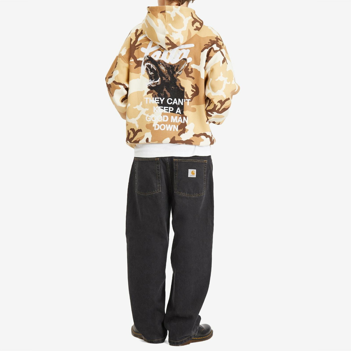 Patta Men's Bark Woodland Camo Hoodie in Sand Dollar