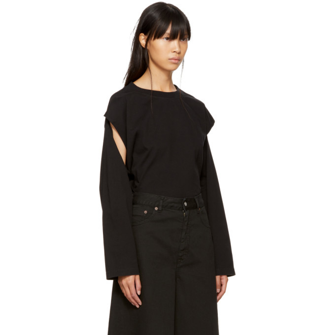 MM6 Maison Martin Margiela エムエムシックス メゾンマルタンマルジェラ イタリア製 長袖 変形 ロング シャツ 40 ネイビー レディース 古着 MM6 Maison Martin Margiela エムエムシックス メゾンマルタン