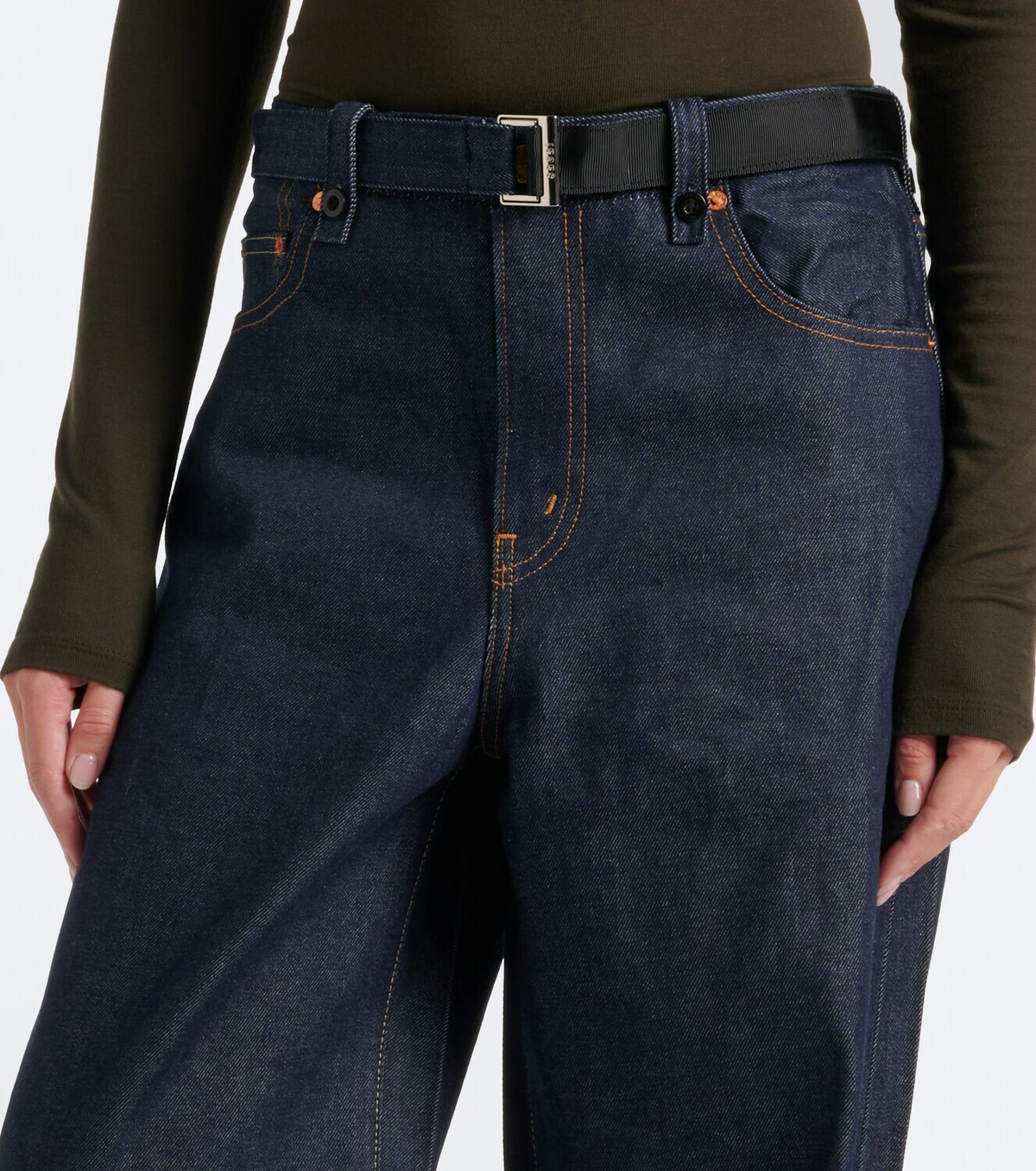 Sacai Belted wide-leg jeans