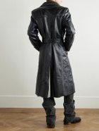Enfants Riches Déprimés - Belted Panelled Leather Trench Coat - Black
