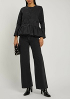 Liberowe Peplum Denim Jacket Black