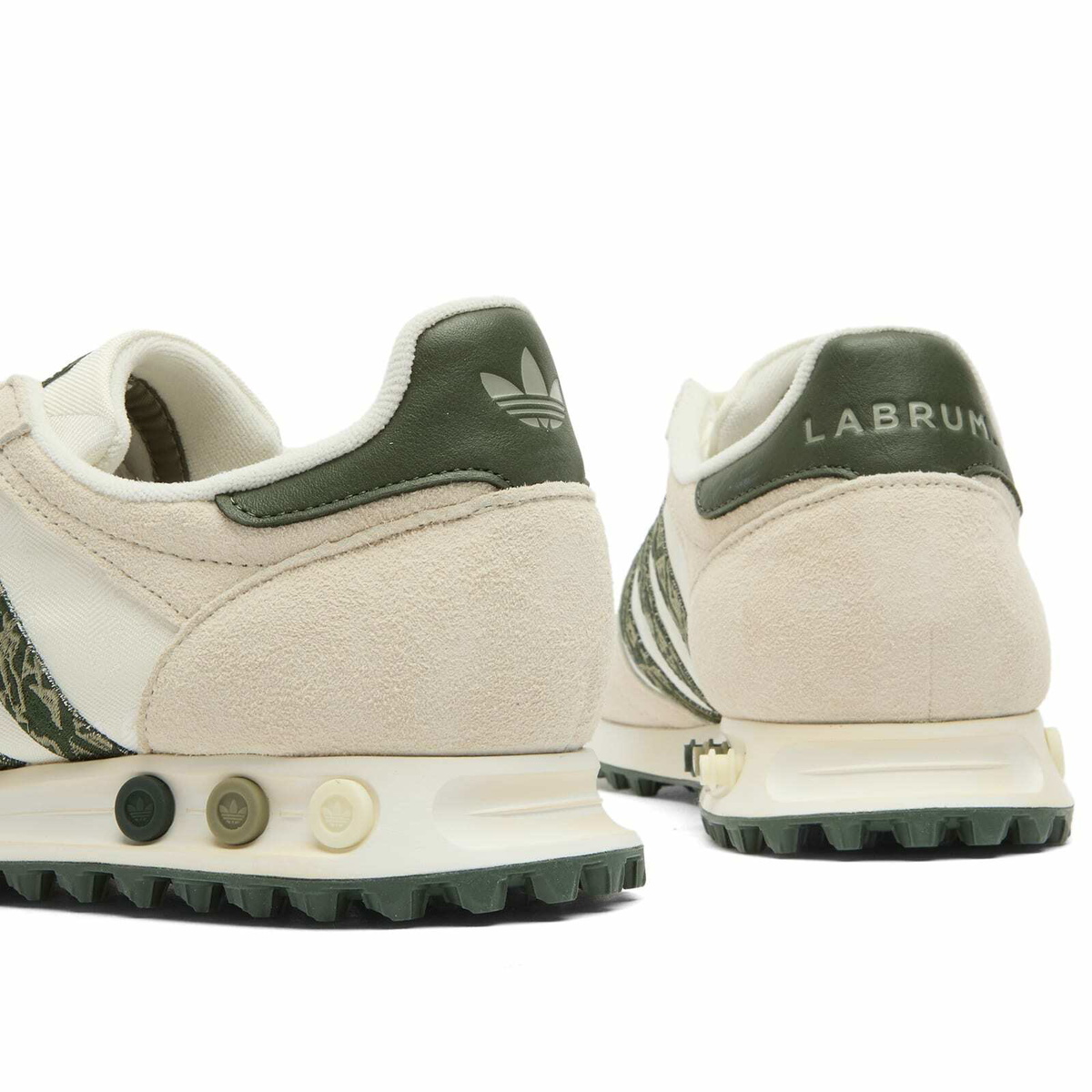 END. x Adidas x Labrum LA Trainer Sneaker in Off White/Shadow Green/Silver Pebble