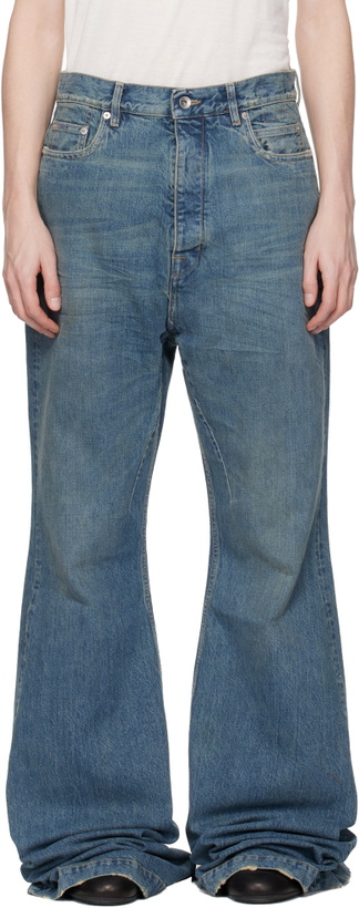 Photo: Rick Owens DRKSHDW Blue Temple Bolan Bootcut Jeans