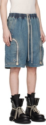 Rick Owens DRKSHDW Blue Temple Bauhaus Pods Denim Shorts
