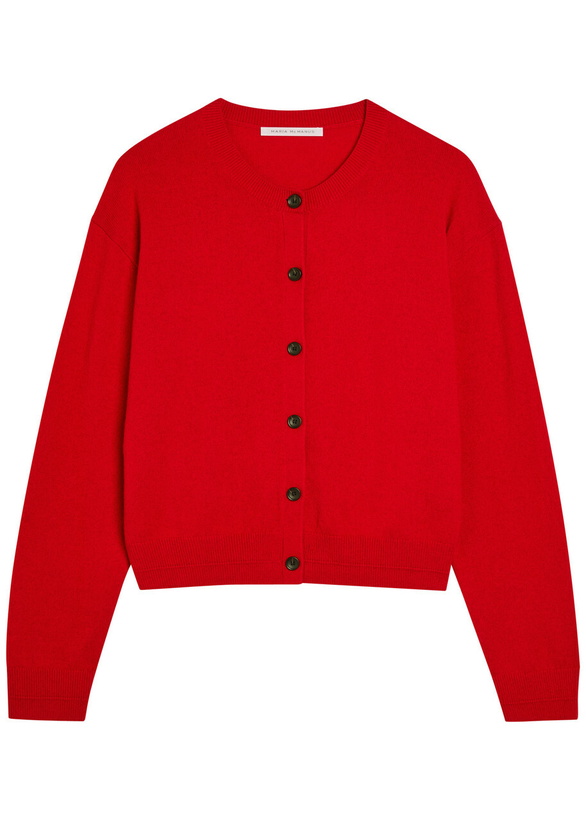 Photo: Maria Mcmanus Cashmere and Cotton-blend Cardigan Red