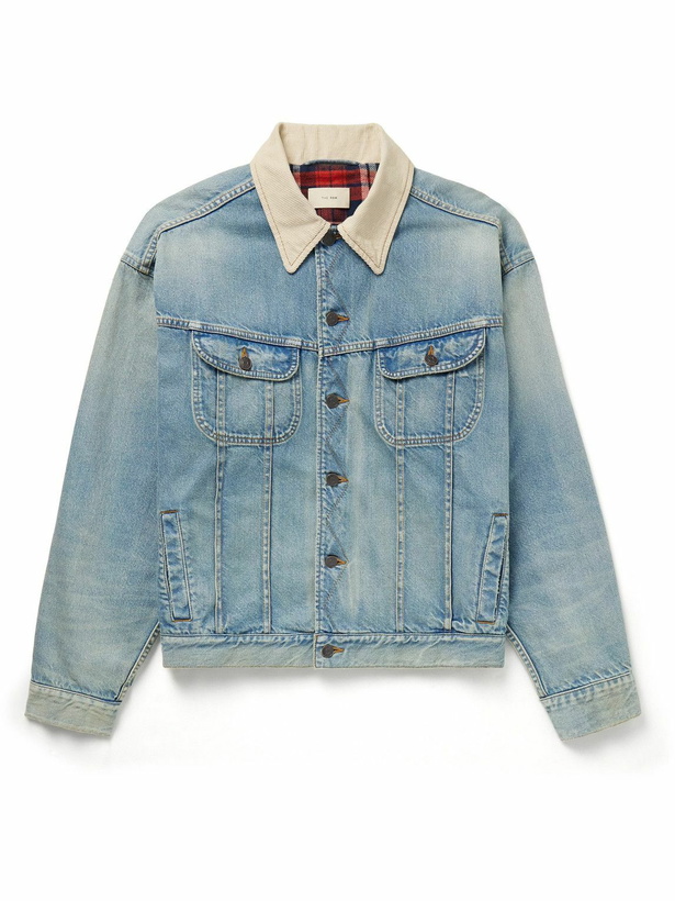 Photo: The Row - Joret Corduroy-Trimmed Denim Jacket - Blue