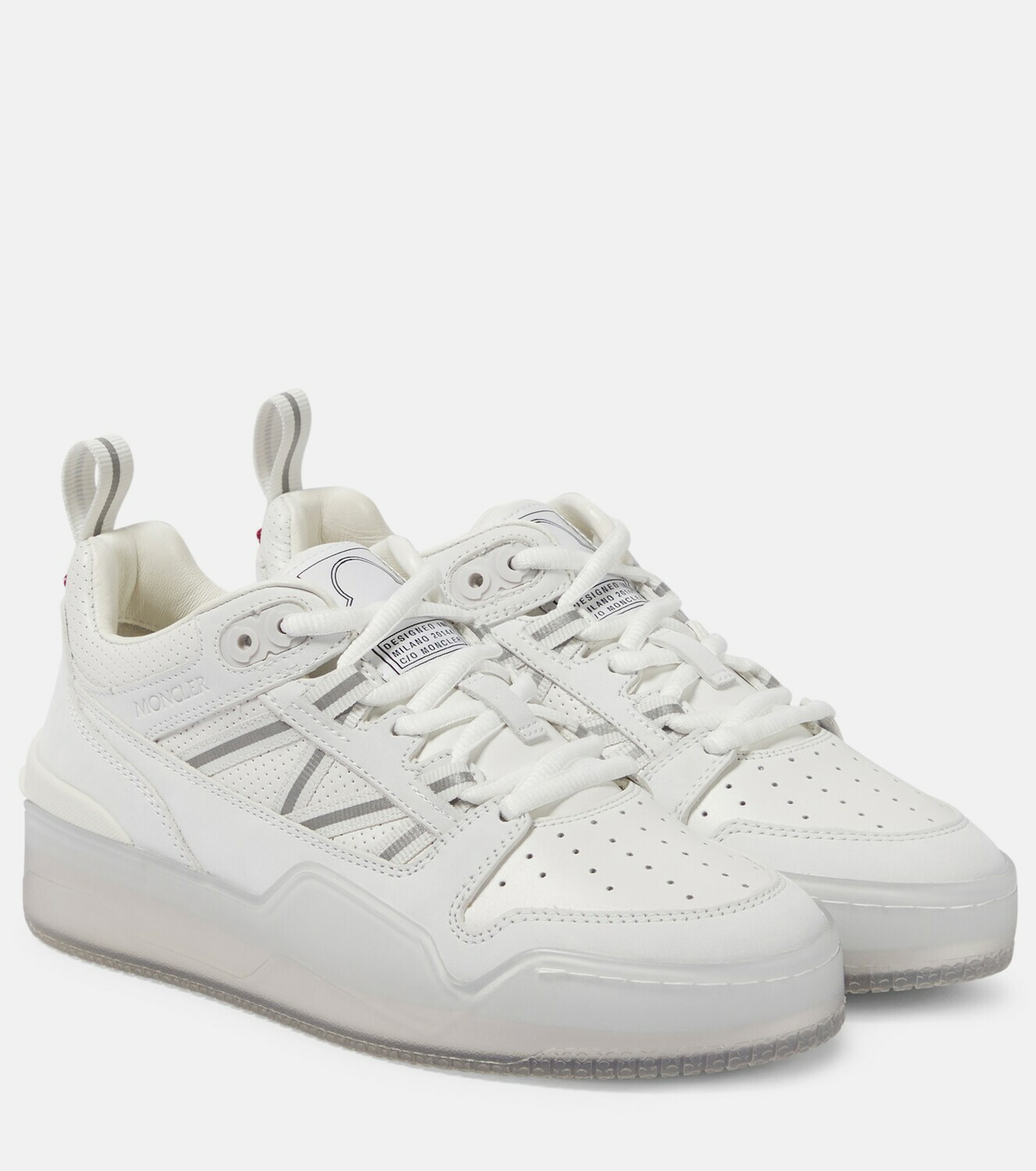 スニーカー MONCLER White fabric and nubuk Pivot sneakers Moncler Pivot low-top sneakers Moncler