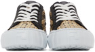 Fendi Black & Beige Raffia 'Forever Fendi' Sneakers