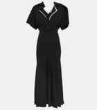 Victoria Beckham Asymmetric wool-blend crêpe maxi dress