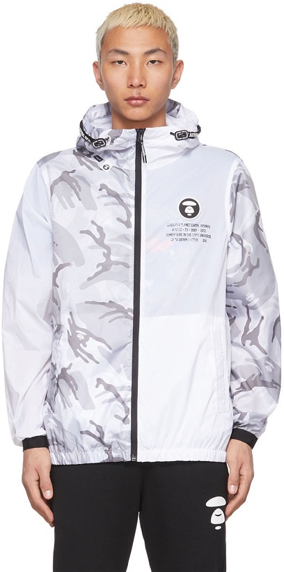 Photo: AAPE by A Bathing Ape White & Grey Camo Light Weight Jacket