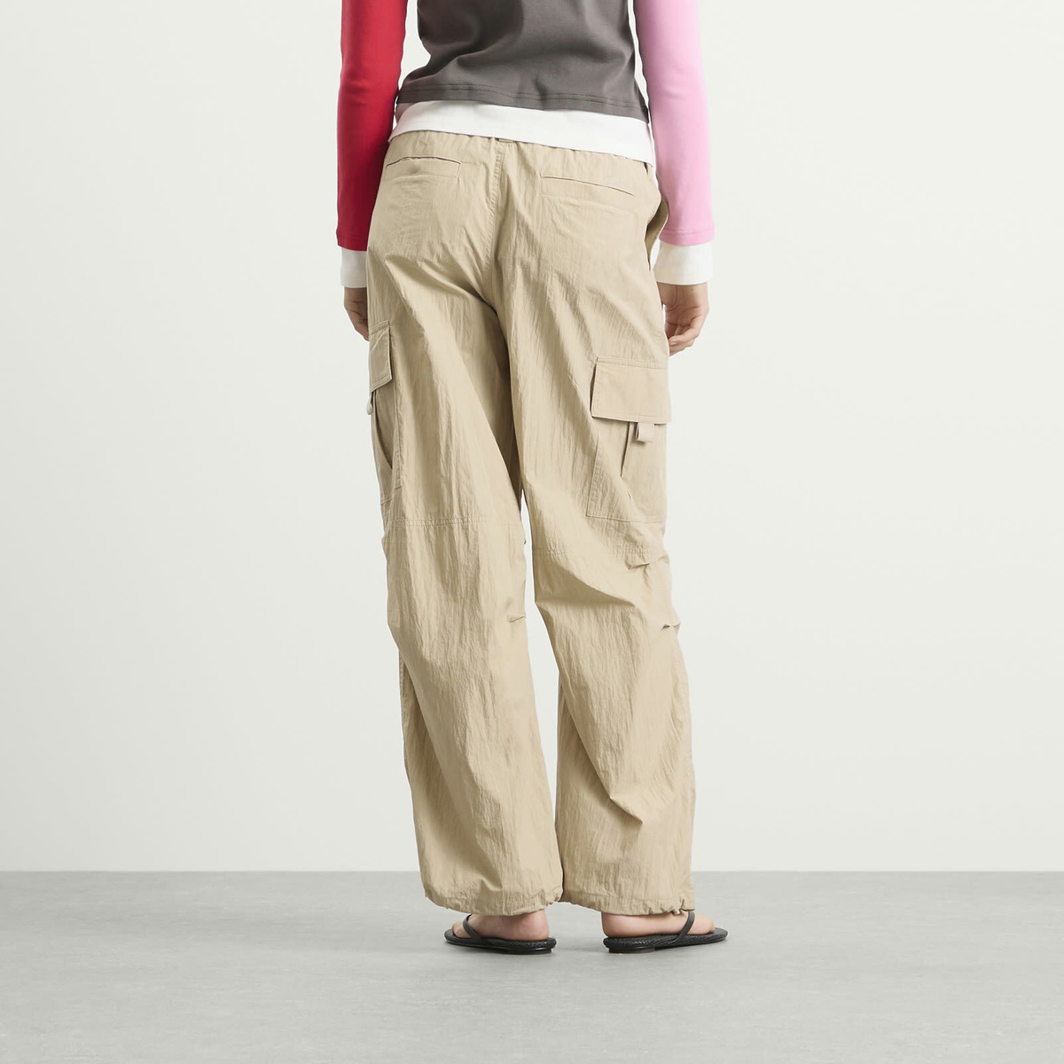 DUNST Women's Parachute Pants in Beige