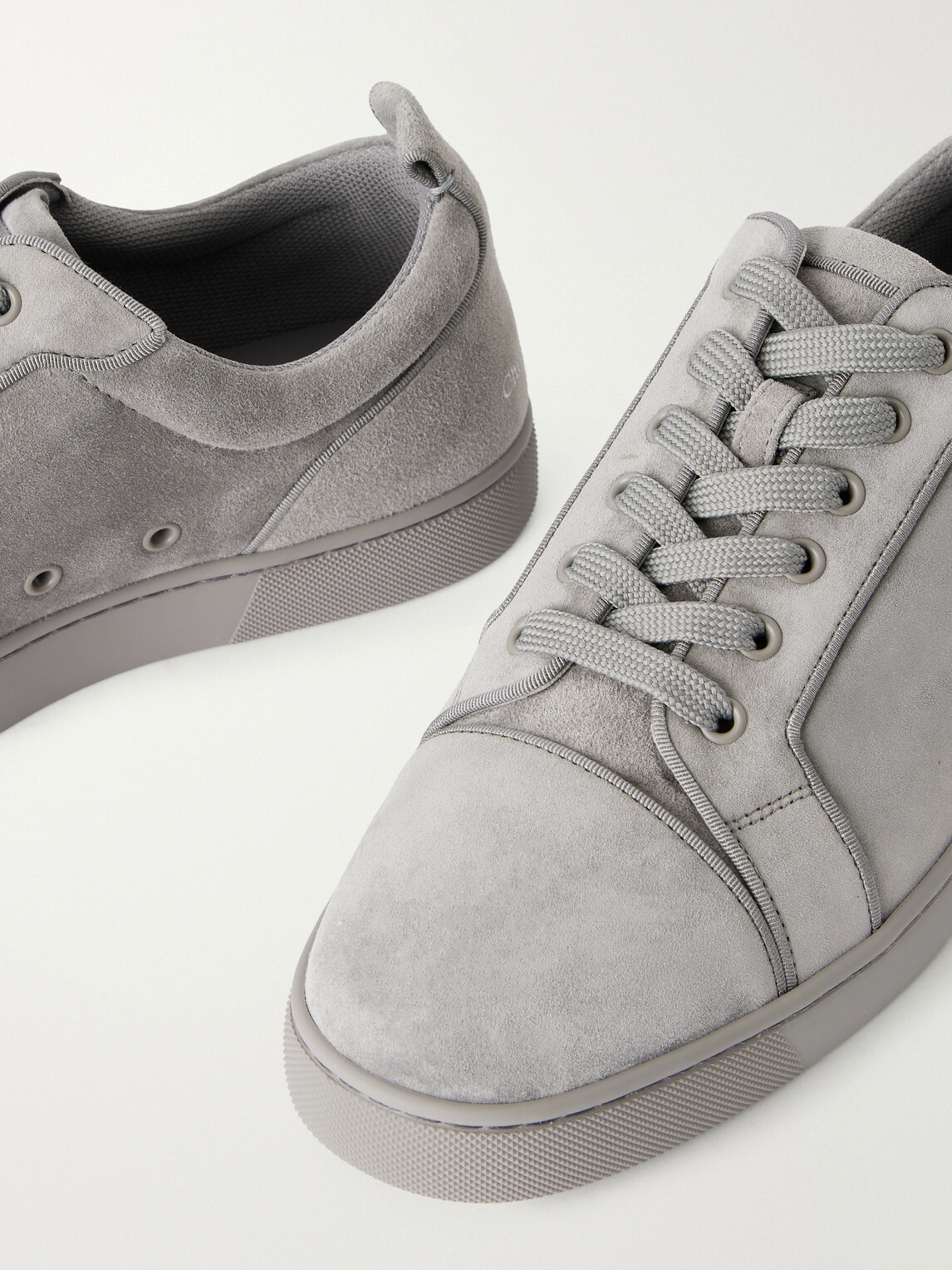 Christian Louboutin - Louis Junior Suede Sneakers - Gray