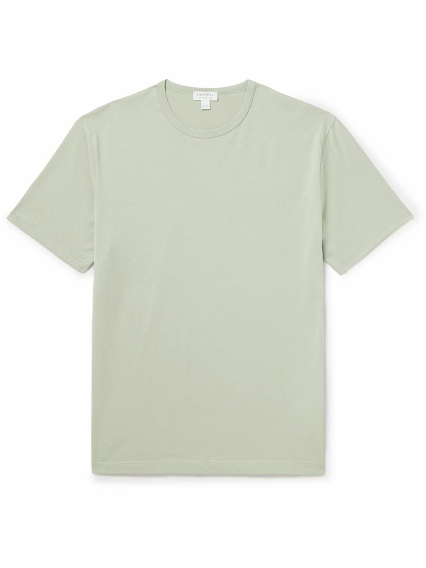 Photo: Sunspel - Slim-FIt Cotton-Jersey T-Shirt - Green