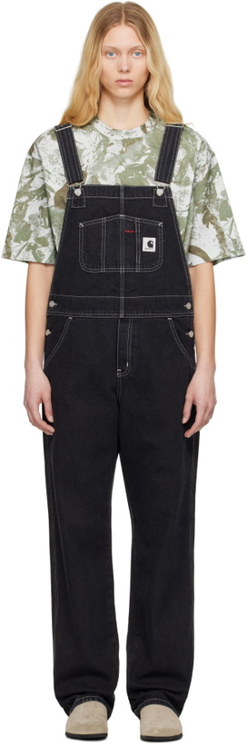 Photo: Carhartt Work In Progress Black Bib Straight Overalls