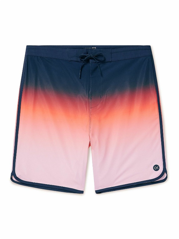 Photo: Outerknown - Tasty Scallop Mid-Length Printed Recycled-Shell Swim Shorts - Pink