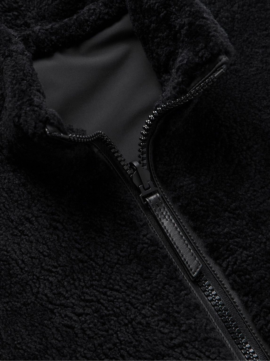 Yves Salomon - Reversible Leather-Trimmed Shearling and Shell Gilet - Black