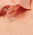 Loro Piana - Mélange Cotton-Piqué Polo Shirt - Orange