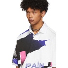 Alexander Wang White and Blue Compact Jersey Polo