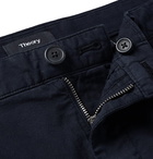 Theory - Zaine Garment-Washed Cotton-Blend Twill Shorts - Midnight blue