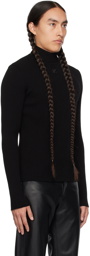 Courrèges Black Embroidered Turtleneck