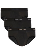 Calvin Klein Icon Stretch-cotton Briefs set of Three Black