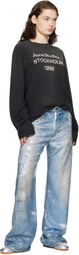 Acne Studios Blue Printed Sequin Trousers